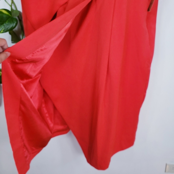 NWT RACHEL ROY Red Orange V-Neck Plus Size Wrap Dress Sleeveless - Picture 10 of 12